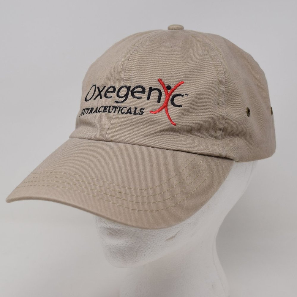 Oxegenic Nutraceuticals Cap Adjustable Strapback Embroidered Cotton Beige Pharma